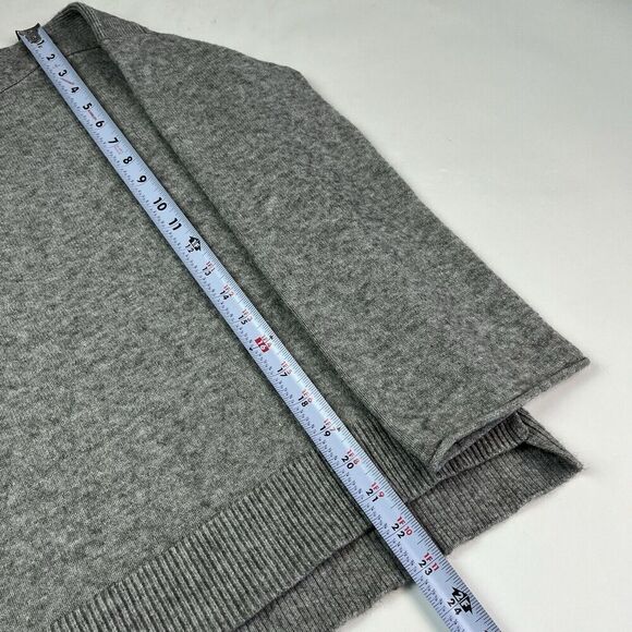 Anthropologie Boat Neck Pullover Sweater S Gray Oversized Buttons Preppy Boho - Picture 6 of 10
